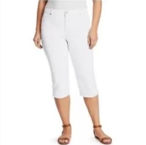 Gloria Vanderbilt All Slimming Effect Amanda Cropped White High Rise 12P